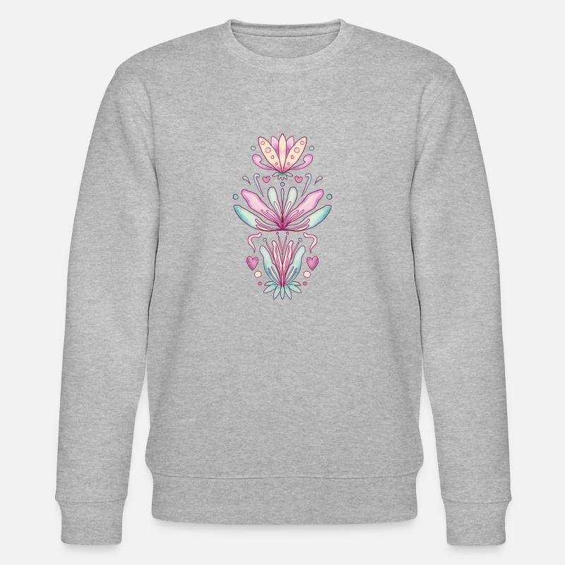 Namaste Blüten - Stanley/Stella Unisex Bio-Sweatshirt CHANGER  - Grau meliert