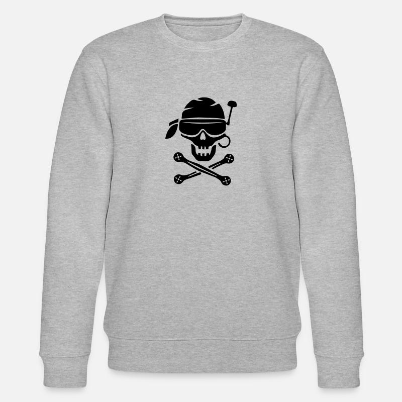 Pirate FPV-Treiber - Stanley/Stella Unisex Bio-Sweatshirt CHANGER  - Grau meliert