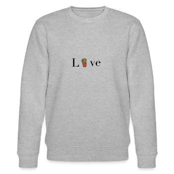 Pommes Liebe - Foodie - Stanley/Stella Unisex Bio-Sweatshirt CHANGER  - Grau meliert - Vorne - Nik (191cm) & Marisol (170cm)