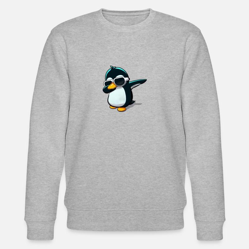 Der dabbende Pinguin - Stanley/Stella Unisex Bio-Sweatshirt CHANGER  - Grau meliert