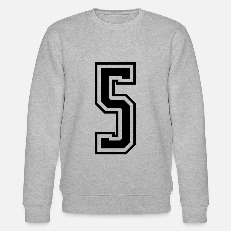 5 Zahl nummer - Stanley/Stella Unisex Bio-Sweatshirt CHANGER  - Grau meliert