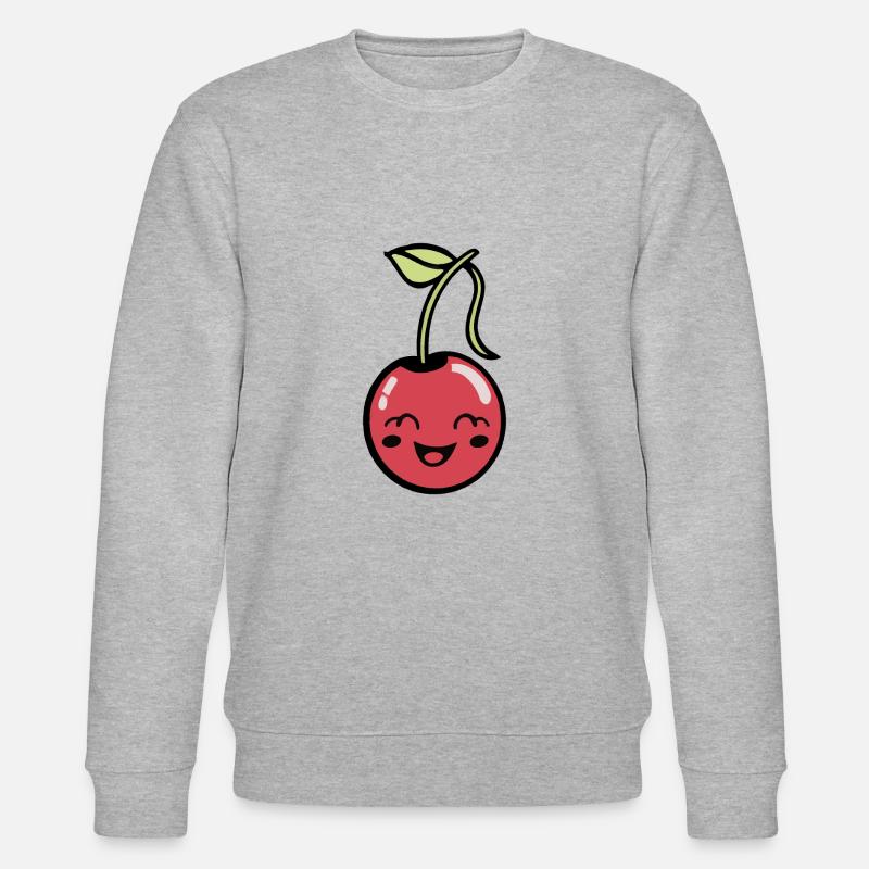 Cerise douce avec visage - Sweat bio CHANGER Stanley/Stella Unisexe - gris chiné