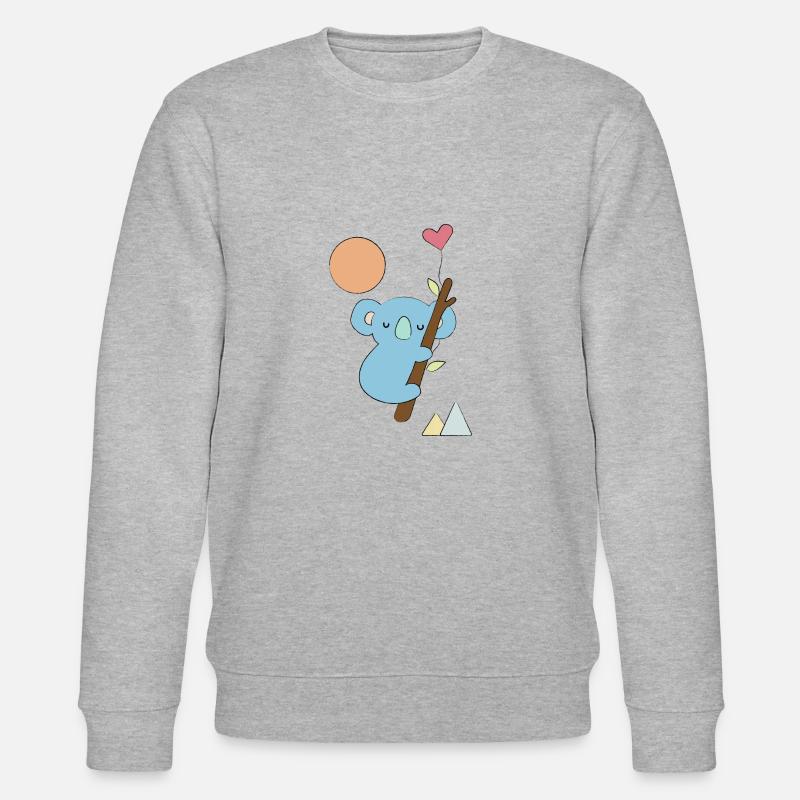 Koala mit Herz - Geschenkidee - Geschenk - Stanley/Stella Unisex Bio-Sweatshirt CHANGER  - Grau meliert