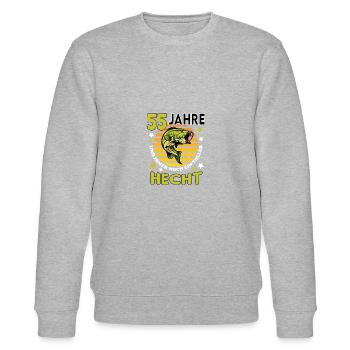 Geburtstag Toller Hecht Alter Jahre 55 - Stanley/Stella Unisex Bio-Sweatshirt CHANGER  - Grau meliert - Vorne - Nik (191cm) & Marisol (170cm)