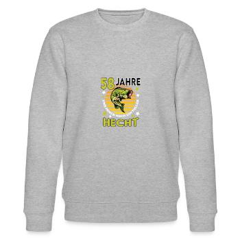 Geburtstag Toller Hecht Alter Jahre 58 - Stanley/Stella Unisex Bio-Sweatshirt CHANGER  - Grau meliert - Vorne - Nik (191cm) & Marisol (170cm)