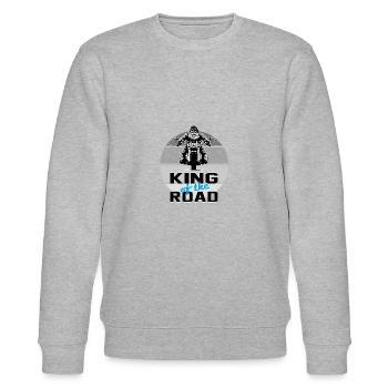 Motorradfahrer King of the Road - Stanley/Stella Unisex Bio-Sweatshirt CHANGER  - Grau meliert - Vorne - Nik (191cm) & Marisol (170cm)