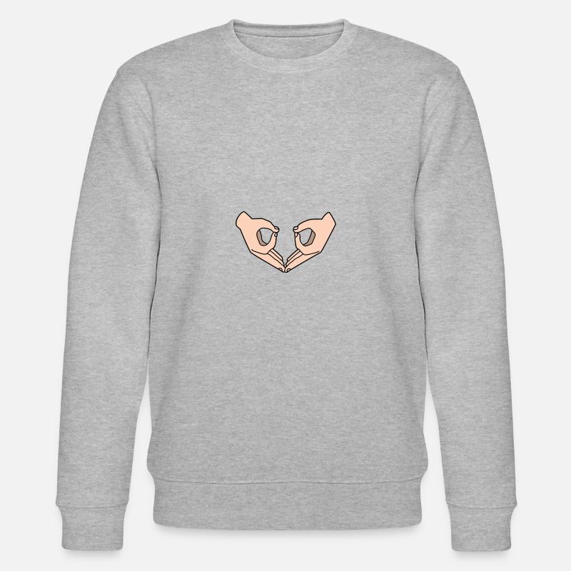 Hand Brille Eule - Stanley/Stella Unisex Bio-Sweatshirt CHANGER  - Grau meliert