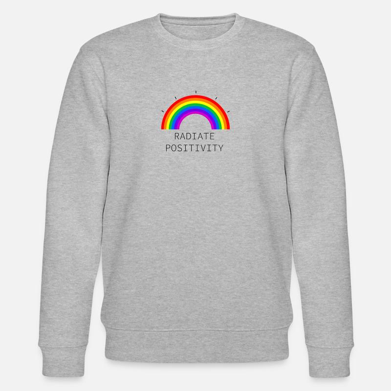 Radiate Positivity, Regenbogen - Stanley/Stella Unisex Bio-Sweatshirt CHANGER  - Grau meliert
