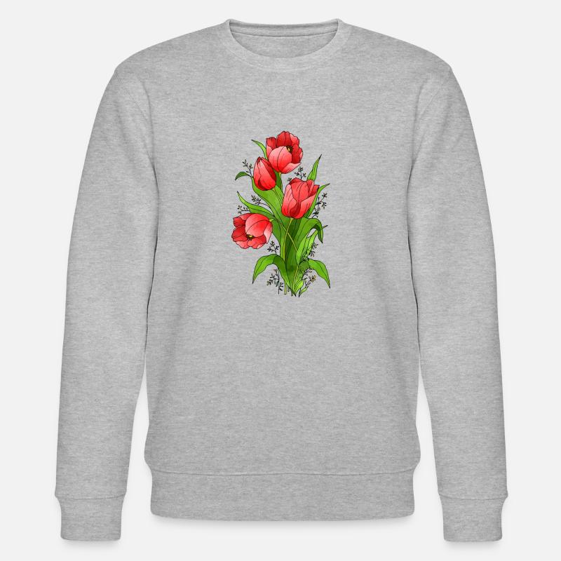 Bouquet de tulipes - Sweat bio CHANGER Stanley/Stella Unisexe - gris chiné