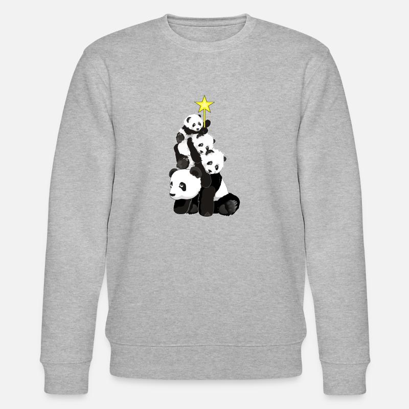 Sapin de Noël panda - Sweat bio CHANGER Stanley/Stella Unisexe - gris chiné