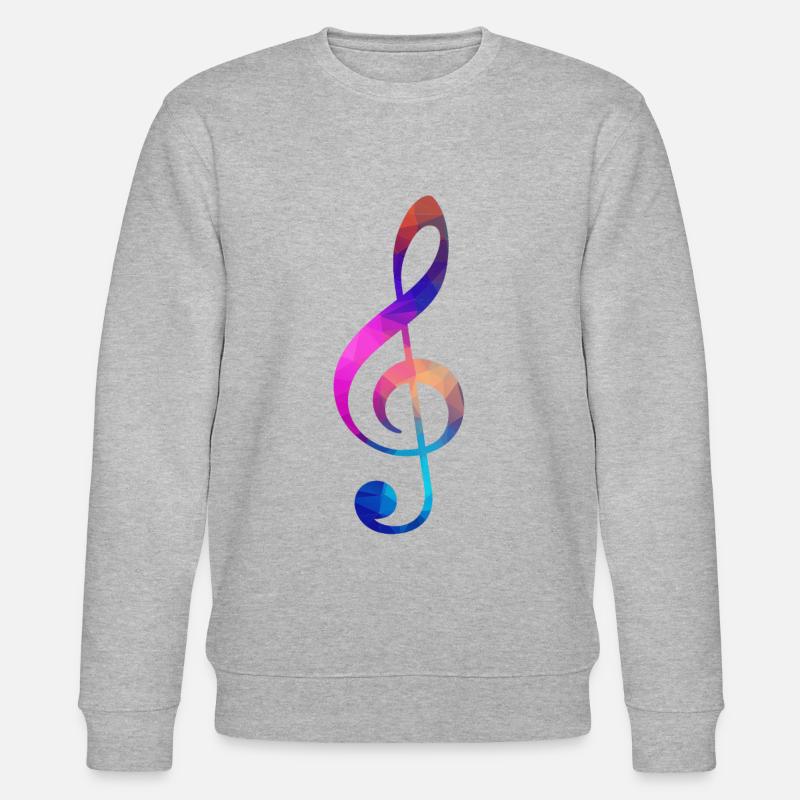 Bunter Violinschlüssel - Stanley/Stella Unisex Bio-Sweatshirt CHANGER  - Grau meliert