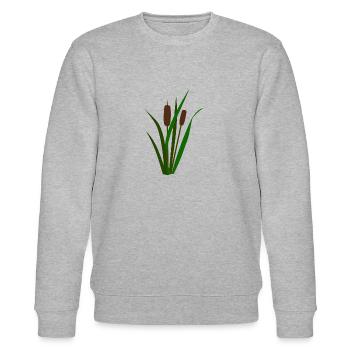 Cattails Rohrkolben Schilf Ufer Pflanze See Teich - Stanley/Stella Unisex Bio-Sweatshirt CHANGER  - Grau meliert - Vorne - Nik (191cm) & Marisol (170cm)