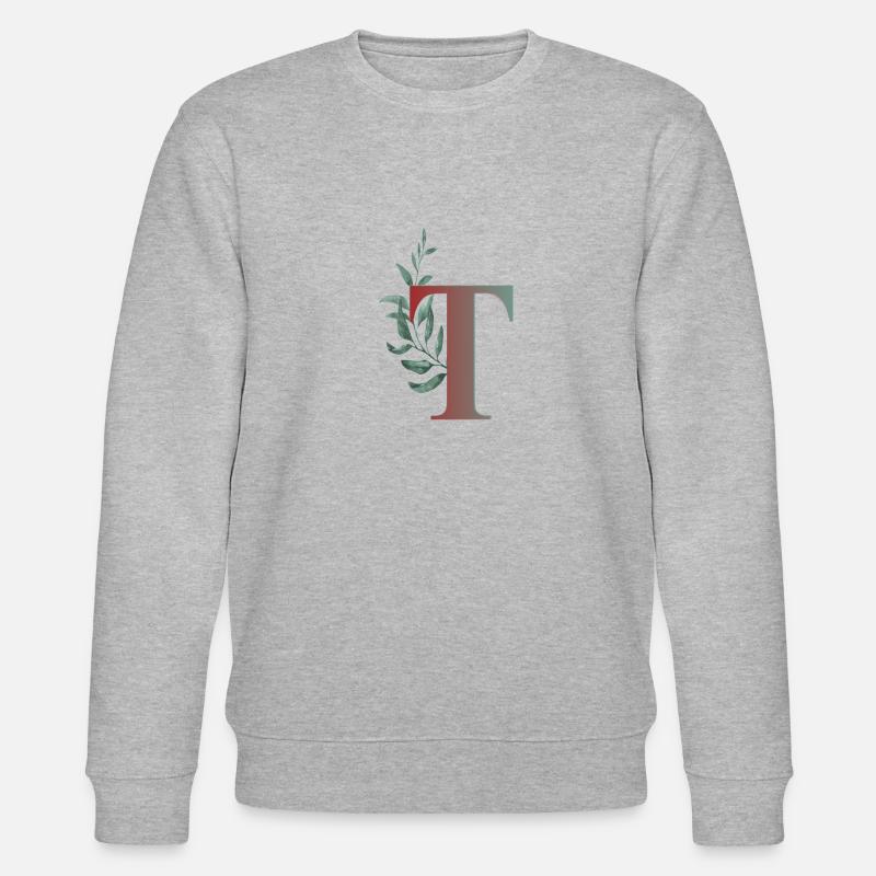 Anfangsbuchstabe T - Stanley/Stella Unisex Bio-Sweatshirt CHANGER  - Grau meliert
