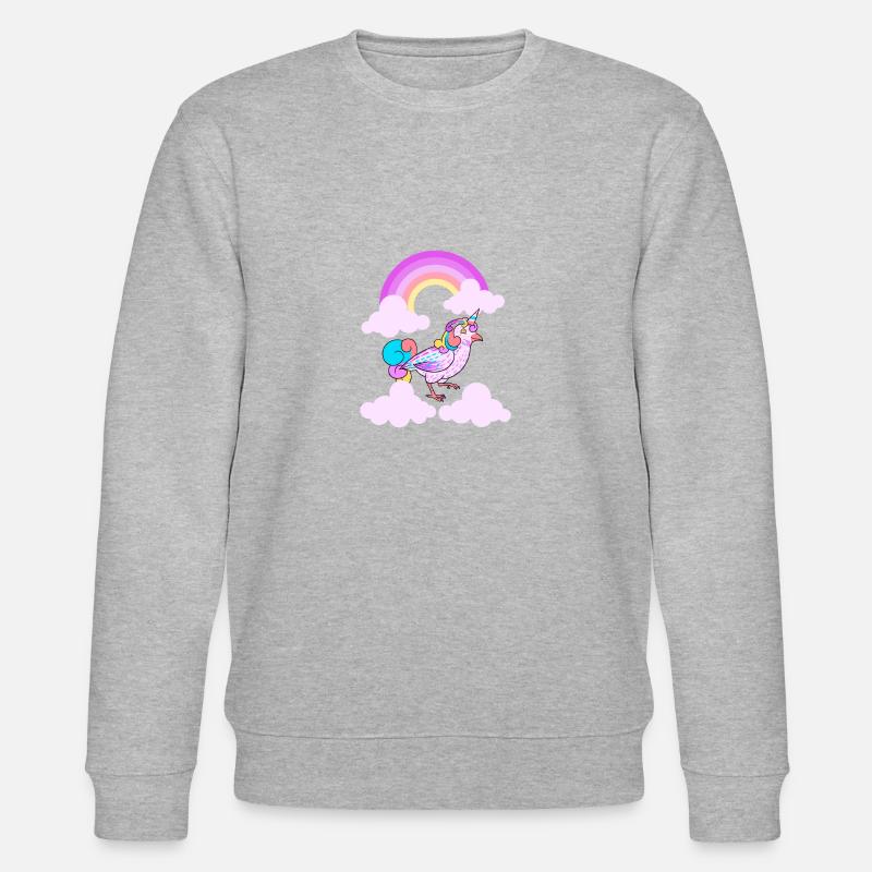 Wachtel Einhorn / unicorn quail - Stanley/Stella Unisex Bio-Sweatshirt CHANGER  - Grau meliert