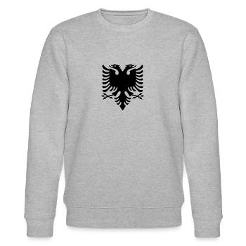Albanischer Adler - Stanley/Stella Unisex Bio-Sweatshirt CHANGER  - Grau meliert - Vorne - Nik (191cm) & Marisol (170cm)