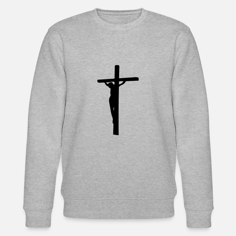 cross jesus - Stanley/Stella Unisex Bio-Sweatshirt CHANGER  - Grau meliert