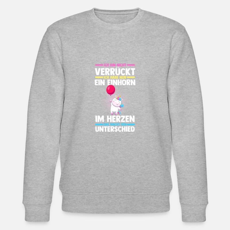 Einhorn - Stanley/Stella Unisex Bio-Sweatshirt CHANGER  - Grau meliert