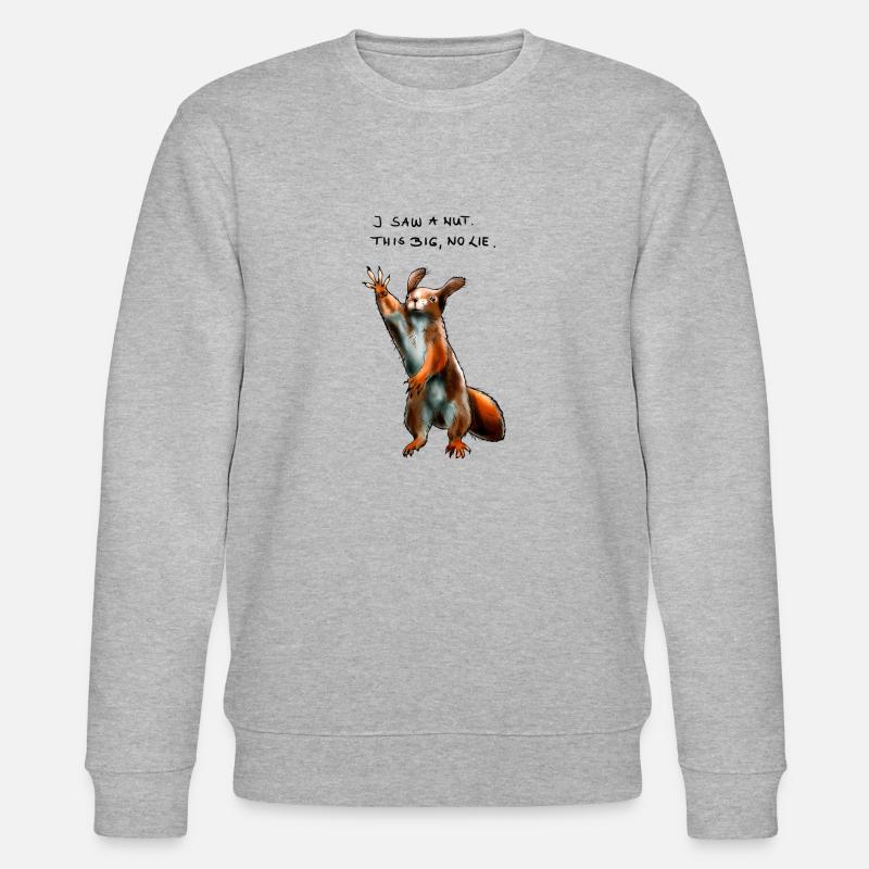 Lustiges Hochstapler Eichhörnchen - Stanley/Stella Unisex Bio-Sweatshirt CHANGER  - Grau meliert
