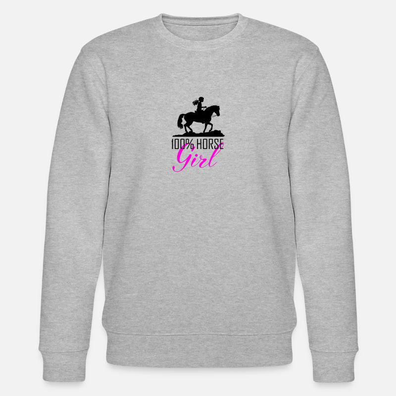 Pferd Mädchen Reiterin - Stanley/Stella Unisex Bio-Sweatshirt CHANGER  - Grau meliert