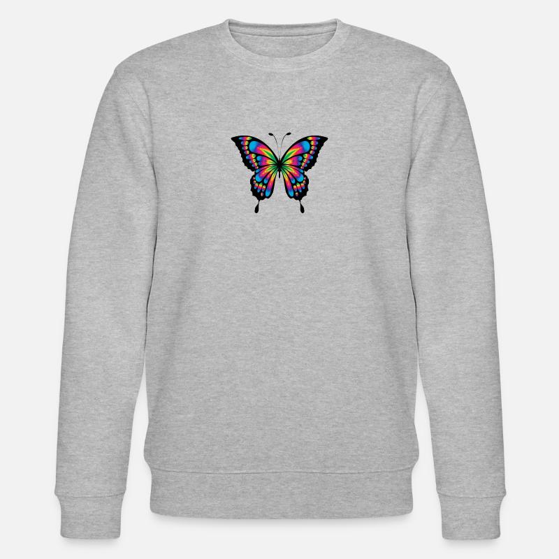 Schmetterling bunt - Stanley/Stella Unisex Bio-Sweatshirt CHANGER  - Grau meliert