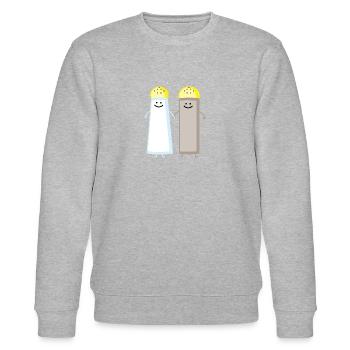 Pfeffer und Salz - Stanley/Stella Unisex Bio-Sweatshirt CHANGER  - Grau meliert - Vorne - Nik (191cm) & Marisol (170cm)