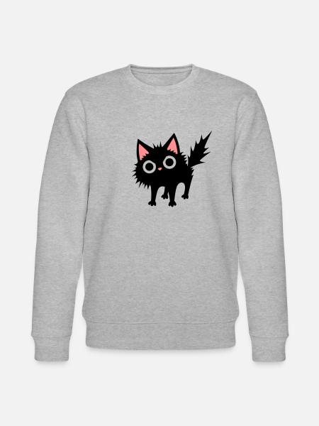 Schwarze Katze - Stanley/Stella Unisex Bio-Sweatshirt CHANGER - Grau meliert