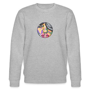 Schweigen Gesicht - Shut up - Stanley/Stella Unisex Bio-Sweatshirt CHANGER  - Grau meliert - Vorne - Nik (191cm) & Marisol (170cm)