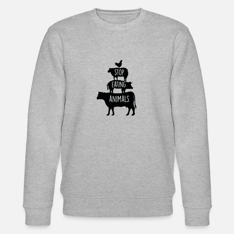 Stop eating animals - Stanley/Stella Unisex Bio-Sweatshirt CHANGER - Grau meliert