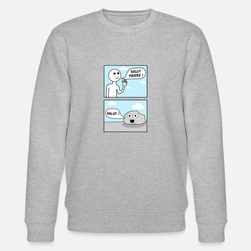 Hi Peter! Stone pun - Stanley/Stella CHANGER Unisex Organic Sweatshirt - heather grey