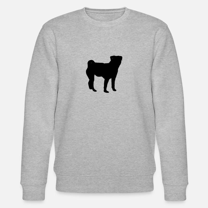 Mops Silhouette - Stanley/Stella Unisex Bio-Sweatshirt CHANGER  - Grau meliert