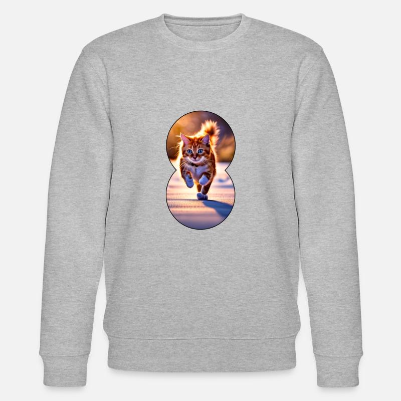 Running cat 5 - Stanley/Stella Unisex Bio-Sweatshirt CHANGER  - Grau meliert
