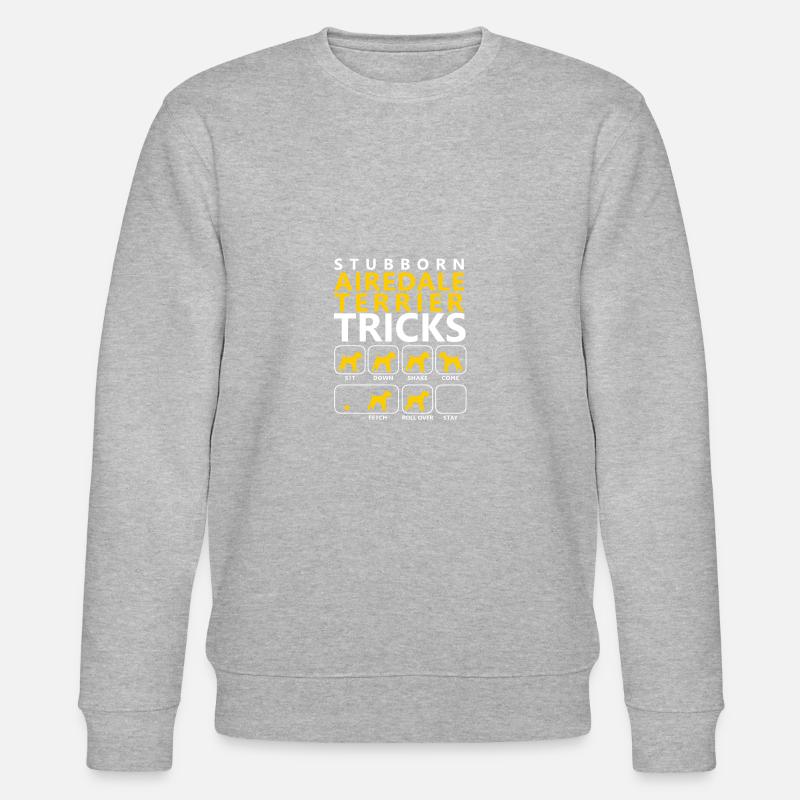 Hartnäckige Airedale-Terrier-Tricks - Stanley/Stella Unisex Bio-Sweatshirt CHANGER  - Grau meliert