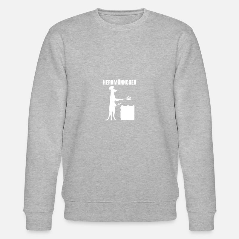 Herdmännchen Essen Kochen Lustiger Koch - Stanley/Stella Unisex Bio-Sweatshirt CHANGER  - Grau meliert