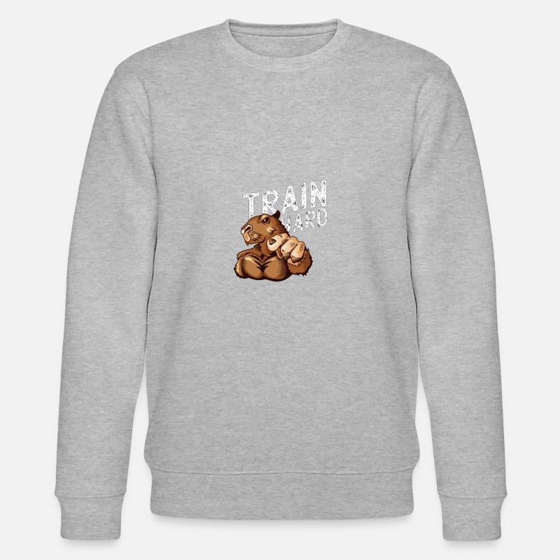Trainiere Hart Otter Workout Bodybuilder Trainer - Stanley/Stella Unisex Bio-Sweatshirt CHANGER - Grau meliert