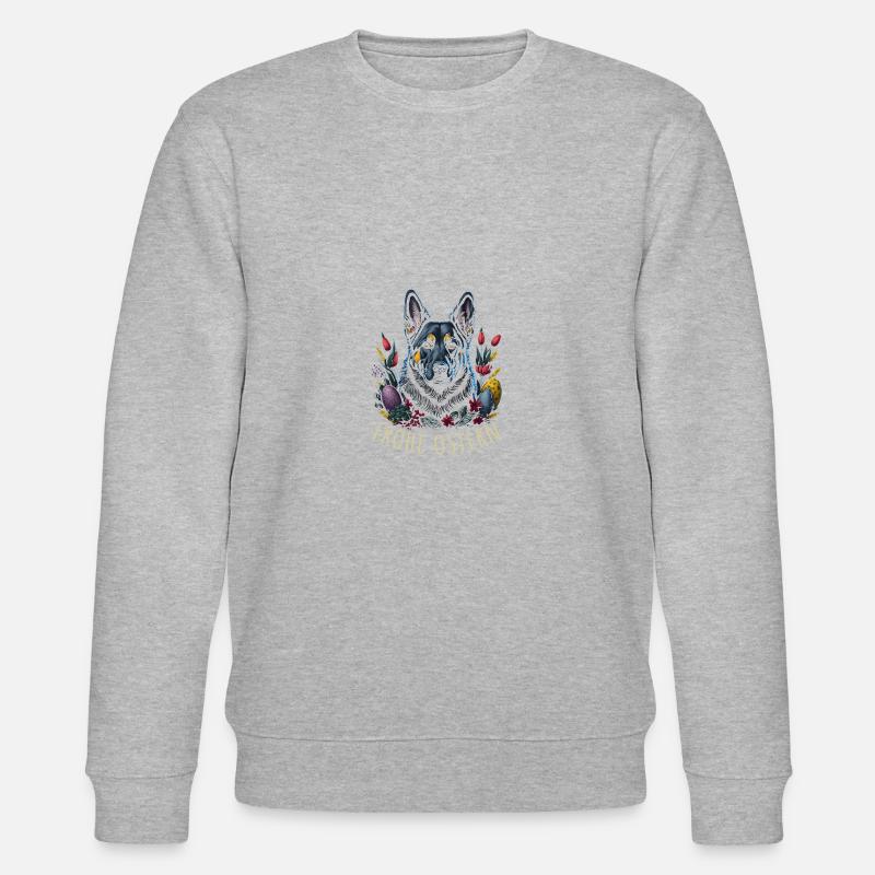 Easter Spring German Shepherd Dog - Stanley/Stella CHANGER Unisex Organic Sweatshirt - heather grey
