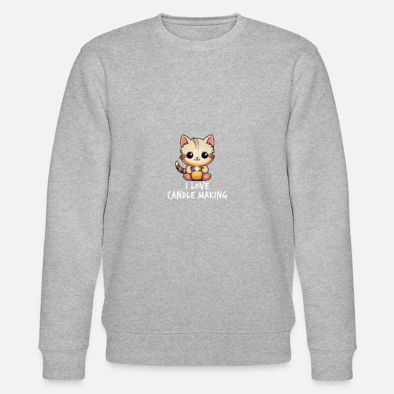Chat mignon avec une bougie - Sweat bio CHANGER Stanley/Stella Unisexe - gris chiné