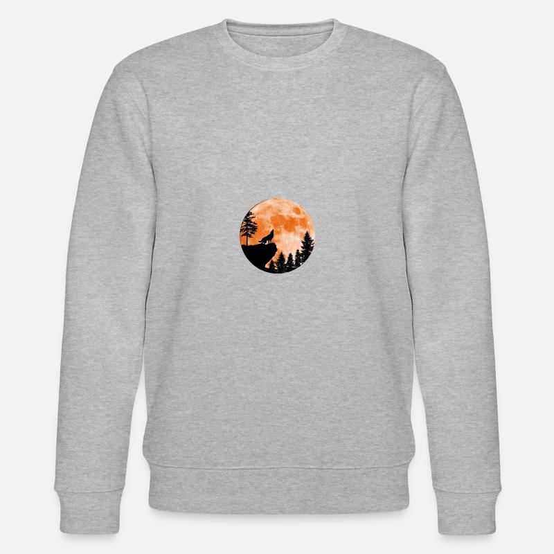 Loup hurlant Moon - Loup hurlant - Sweat bio CHANGER Stanley/Stella Unisexe - gris chiné