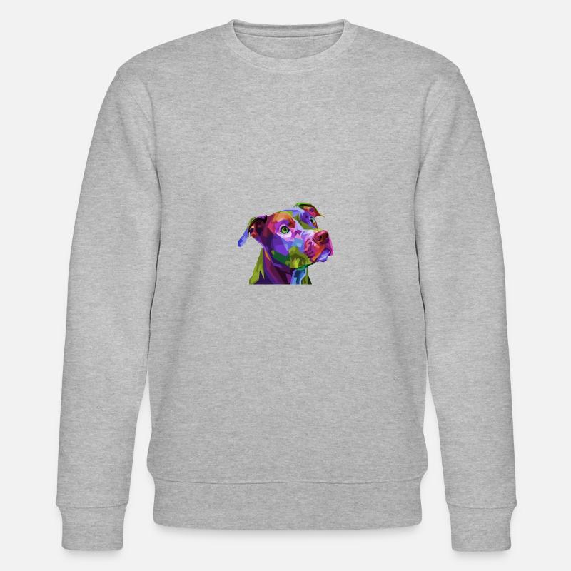 Bunter Pitbull - Stanley/Stella Unisex Bio-Sweatshirt CHANGER  - Grau meliert