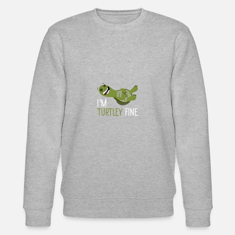 Turtle Turtle Pun Gift - Stanley/Stella CHANGER Unisex Organic Sweatshirt - heather grey