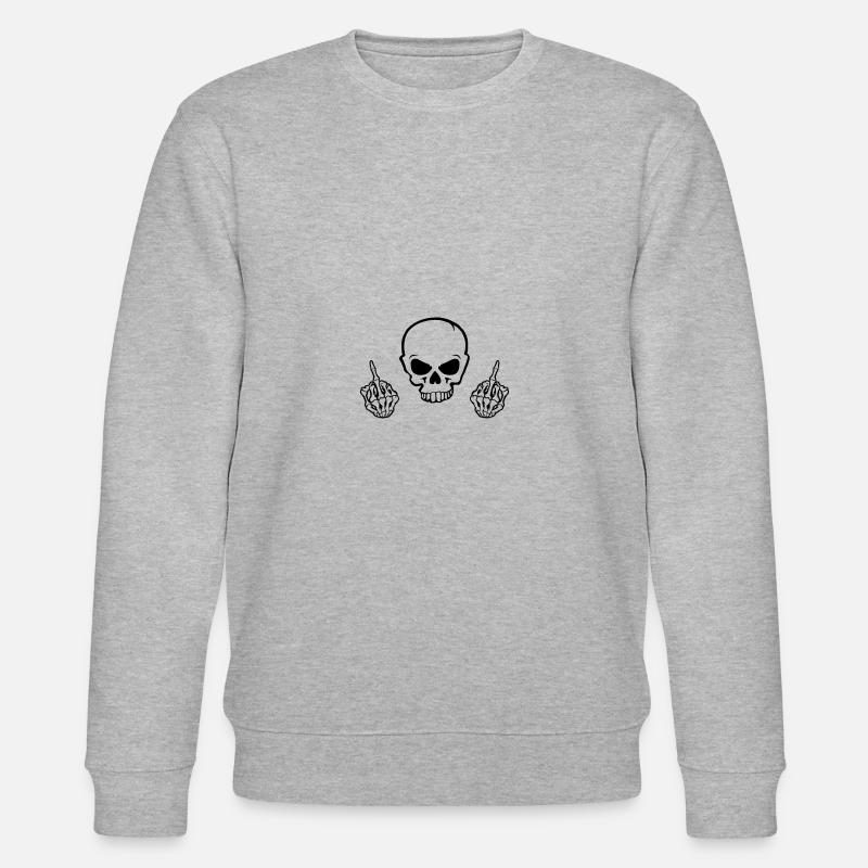 skull middlefingers - Stanley/Stella Unisex Bio-Sweatshirt CHANGER  - Grau meliert