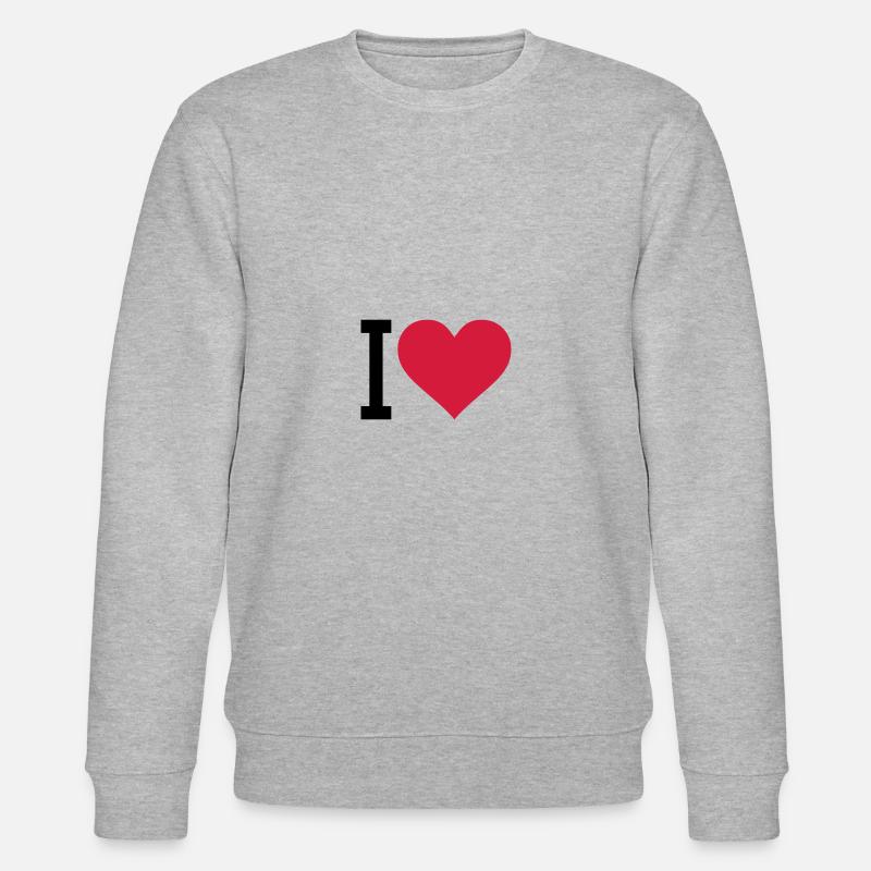 i heart - Stanley/Stella Unisex Bio-Sweatshirt CHANGER  - Grau meliert