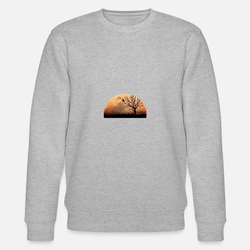 chat lune - Sweat bio CHANGER Stanley/Stella Unisexe - gris chiné