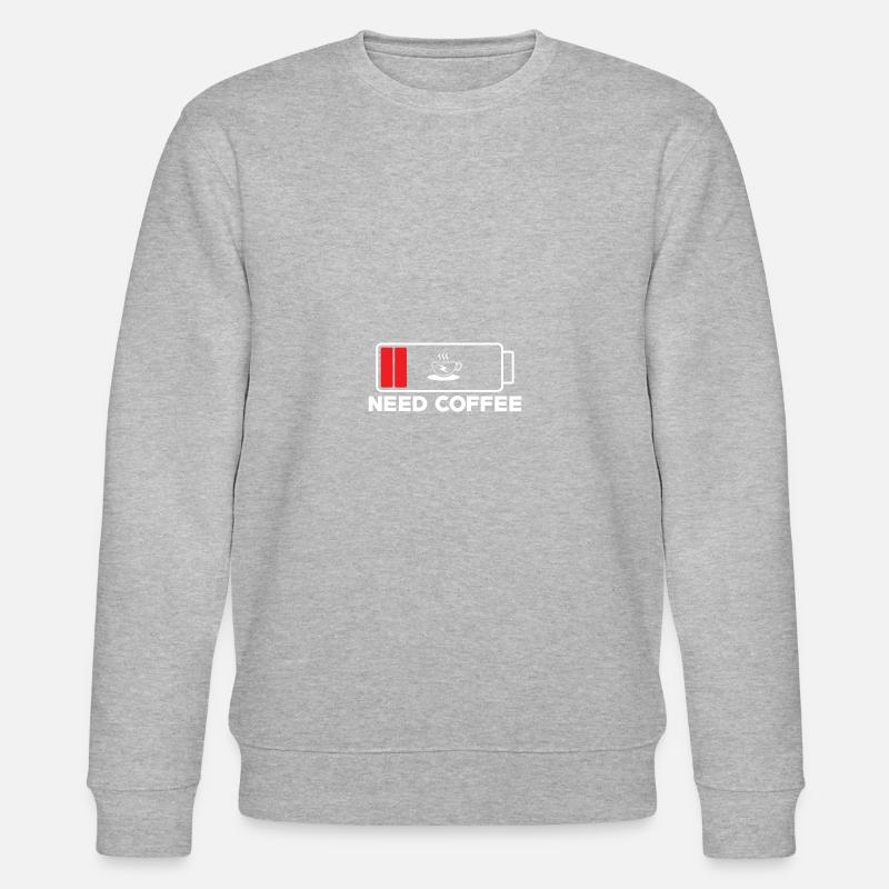 Brauche Kaffee - Stanley/Stella Unisex Bio-Sweatshirt CHANGER  - Grau meliert