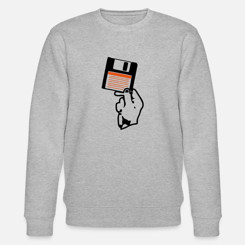Ich halte dir eine Handdiskette. - Stanley/Stella Unisex Bio-Sweatshirt CHANGER  - Grau meliert