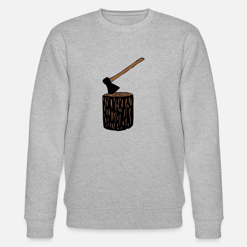 Axt und Baumstamm - Stanley/Stella Unisex Bio-Sweatshirt CHANGER  - Grau meliert