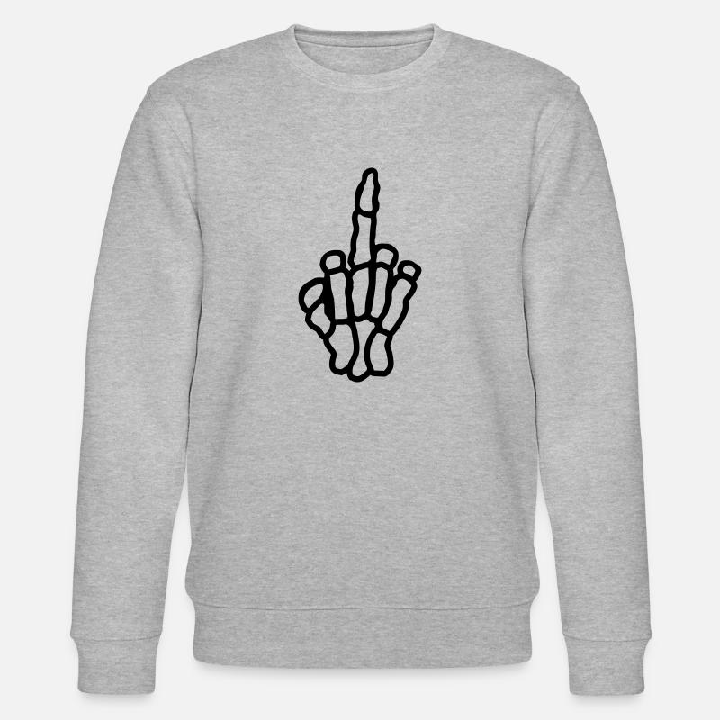 Main d’os du majeur effrontée - Sweat bio CHANGER Stanley/Stella Unisexe - gris chiné