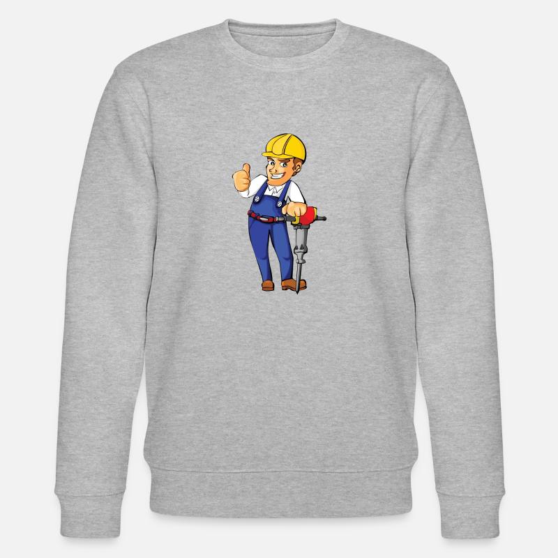 construction worker bauarbeiter strassenbau2 - Stanley/Stella Unisex Bio-Sweatshirt CHANGER  - Grau meliert