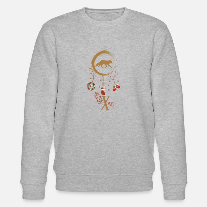 Fuchs Weihnachten Weihnachtstraumfänger - Stanley/Stella Unisex Bio-Sweatshirt CHANGER  - Grau meliert