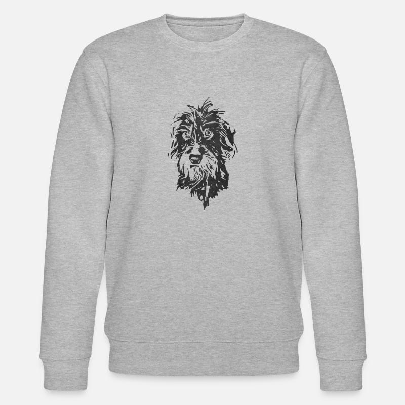 Rauhaardackel Dackel Welpe - Stanley/Stella Unisex Bio-Sweatshirt CHANGER  - Grau meliert