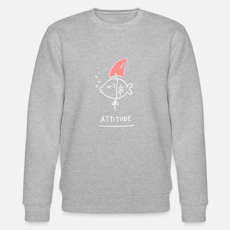 Attitude Fisch - Stanley/Stella Unisex Bio-Sweatshirt CHANGER  - Grau meliert